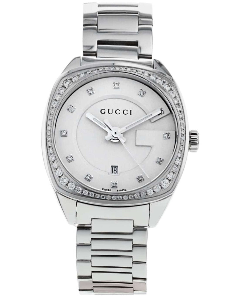 Gucci GG2570 Diamonds Silver Dial Silver Steel Strap Watch For Women - YA142505 Buy Now By Gucci