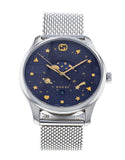 Gucci G-Timeless Motifs Moon Phase Blue Dial Silver Mesh Bracelet Watch For Men - YA126328 Buy Now By Gucci