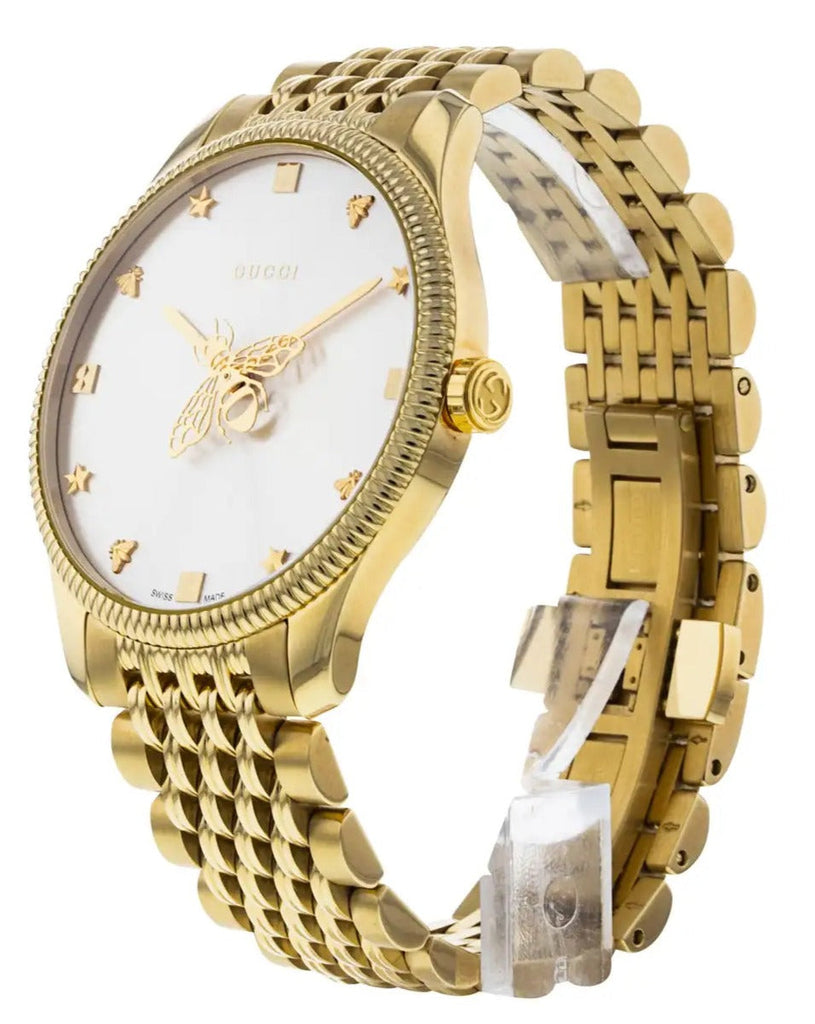Gucci G Timeless Quartz Silver Dial Gold Steel Strap Watch For Women - YA1264155 Buy Now By Gucci