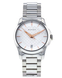 Gucci G Timeless Silver Dial Silver Steel Strap Watch For Women - YA126523 Buy Now By Gucci