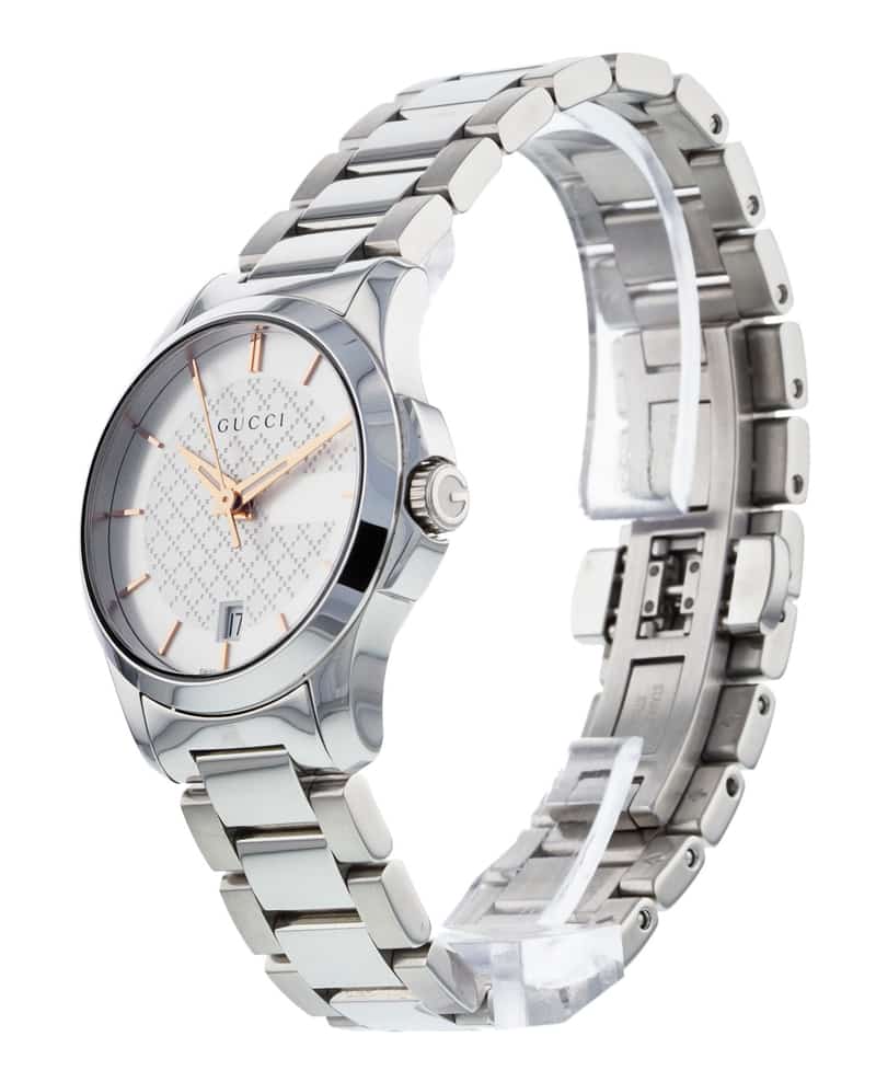 Gucci G Timeless Silver Dial Silver Steel Strap Watch For Women - YA126523 Buy Now By Gucci