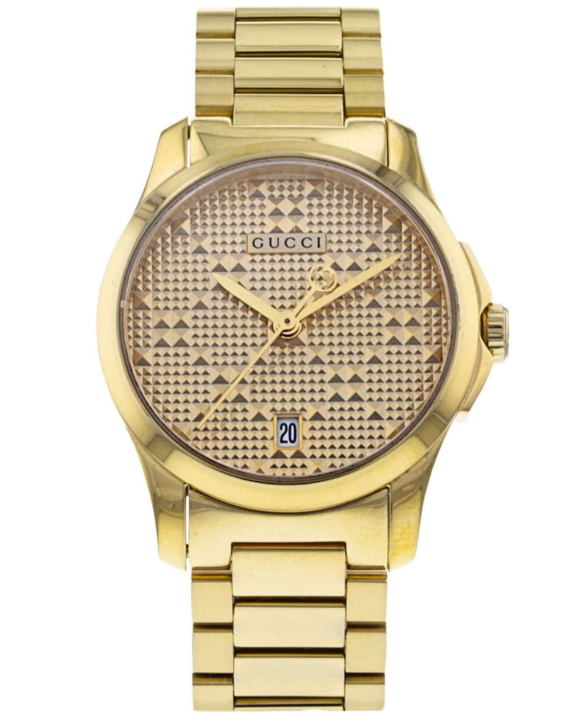 Gucci G Timeless Gold Dial Gold Steel Strap Watch For Women - YA126553 Buy Now By Gucci
