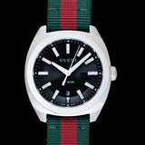Gucci GG2570 Quartz Black Dial Green & Red Nylon Strap Watch For Men - YA142305 Buy Now By Gucci