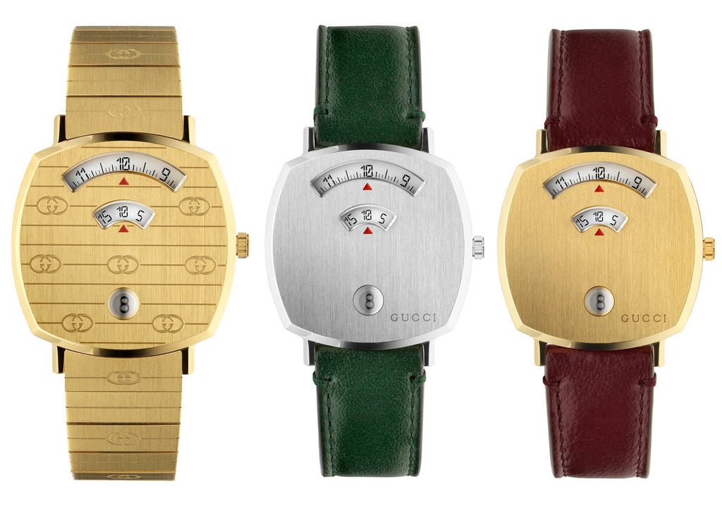 Gucci Grip Yellow Gold Dial Maroon Leather Strap Unisex Watch - YA157411 Buy Now By Gucci
