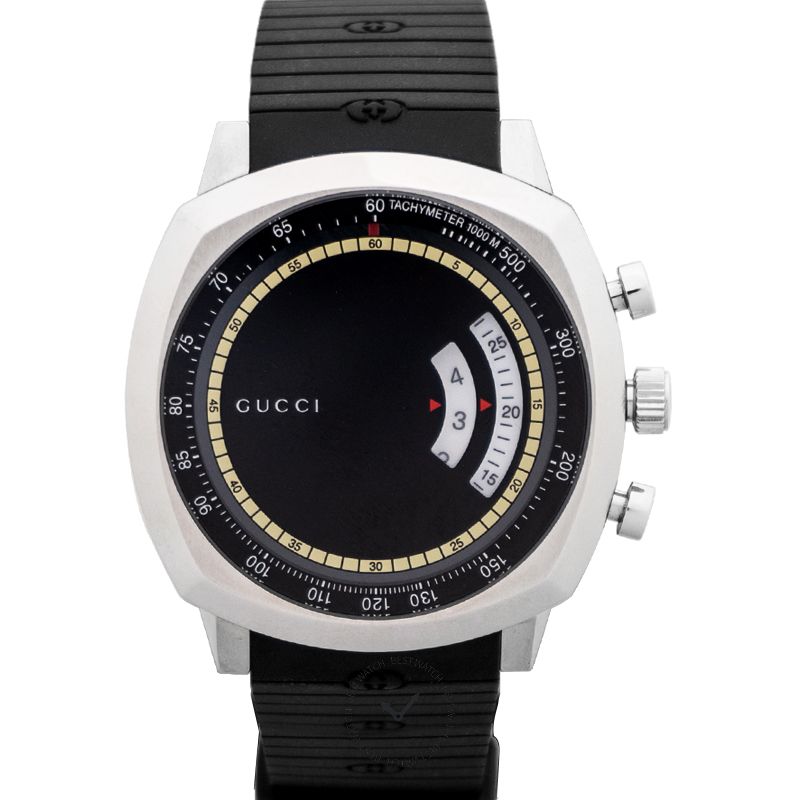 Gucci Grip Chronograph Black Dial Black Rubber Strap Watch For Men - YA157301 Buy Now By Gucci