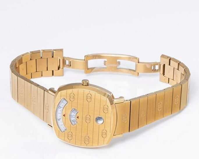 Gucci Grip Yellow Gold Dial Yellow Gold Steel Strap Unisex Watch - YA157403 Buy Now By Gucci