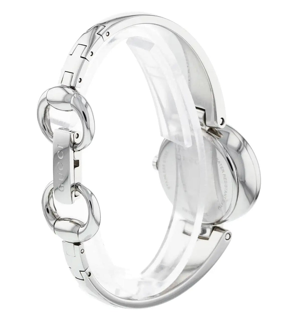 Gucci Guccissima Diamonds Mother of Pearl Dial Silver Steel Strap Watch For Women - YA134504 Buy Now By Gucci