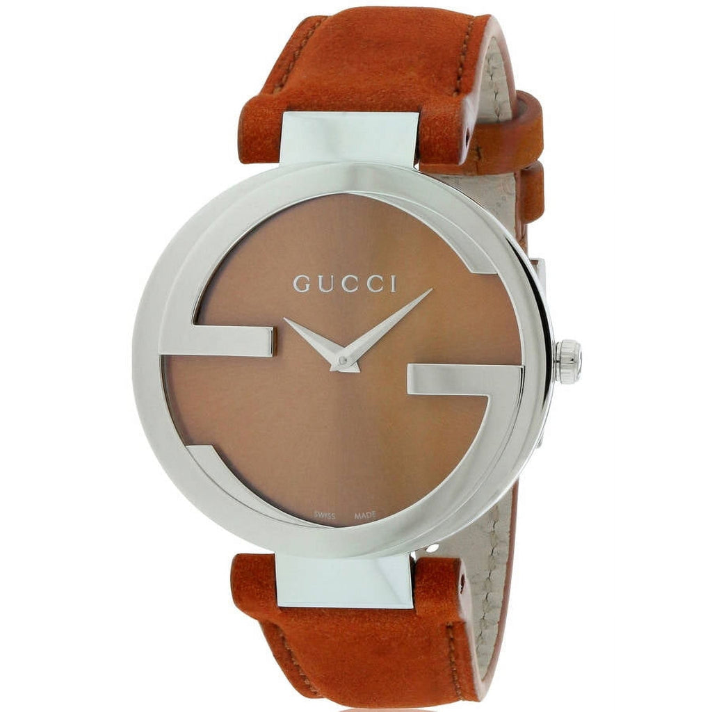 Gucci Interlocking G Quartz Orange Dial Orange Leather Strap Watch For Women - YA133316 Buy Now By Gucci