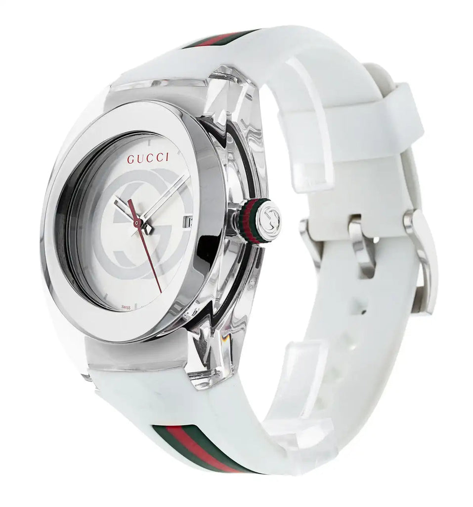 Gucci Sync XXL White Dial White Rubber Strap Watch For Men - YA137102 Buy Now By Gucci