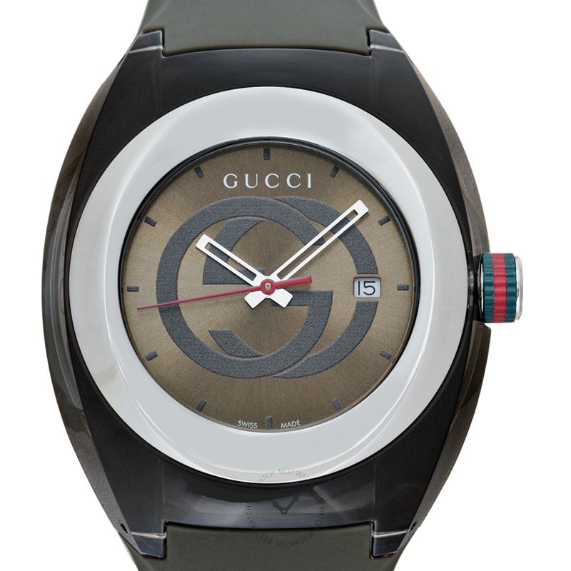 Gucci Sync XXL Quartz Brown Dial Brown Leather Strap Watch For Men - YA137106 Buy Now By Gucci