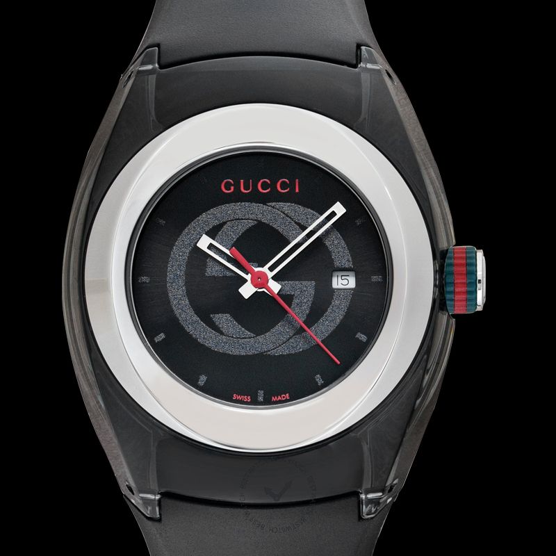 Gucci Sync Quartz Black Dial Black Rubber Strap Watch For Men - YA137301 Buy Now By Gucci