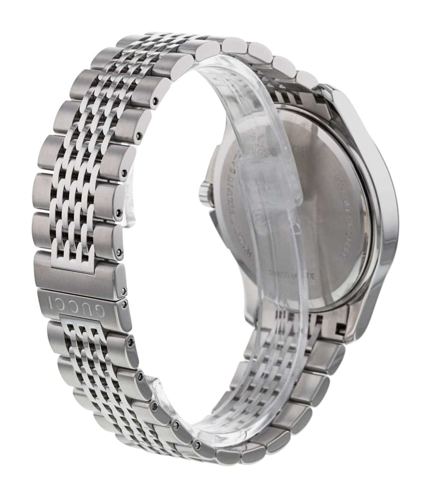 Gucci G Timeless Diamonds Black Dial Silver Steel Strap Watch For Men - YA126405 Buy Now By Gucci