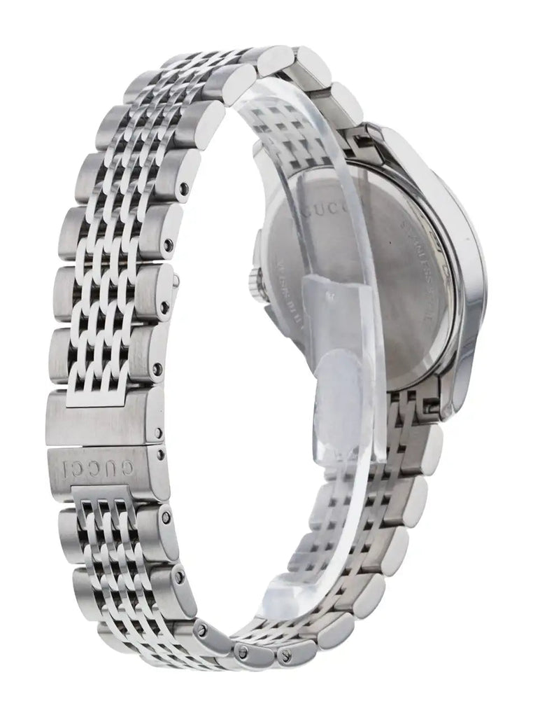 Gucci G Timeless Diamonds Mother of Pearl Dial Silver Steel Strap Watch For Women - YA126506 Buy Now By Gucci