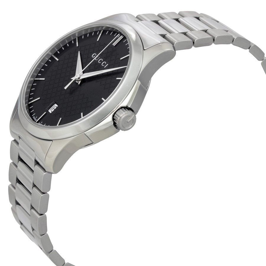 Gucci G Timeless Black Dial Silver Steel Strap Unisex Watch - YA126457 Buy Now By Gucci