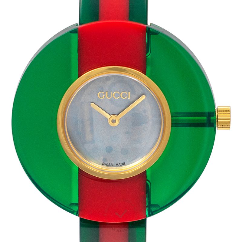 Gucci Vintage Web Mother of Pearl Dial Two Tone Plastic Strap Watch For Women - YA143403 Buy Now By Gucci