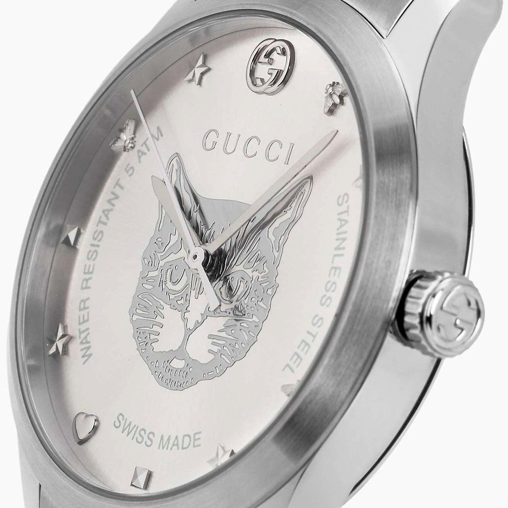 Gucci G Timeless Silver Dial Silver Steel Strap Watch For Women - YA1264095 Buy Now By Gucci