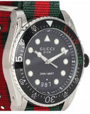 Gucci Dive Black Dial Red & Green Nylon Strap Watch For Men - YA136209 Buy Now By Gucci