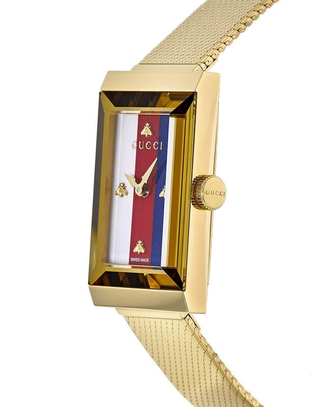 Gucci G-Frame Mother of Pearl Dial Yellow Gold Mesh Bracelet Watch For Women - YA147410 Buy Now By Gucci
