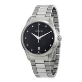 Gucci G Timeless Diamonds Black Dial Silver Steel Strap Watch For Men - YA126456 Buy Now By Gucci
