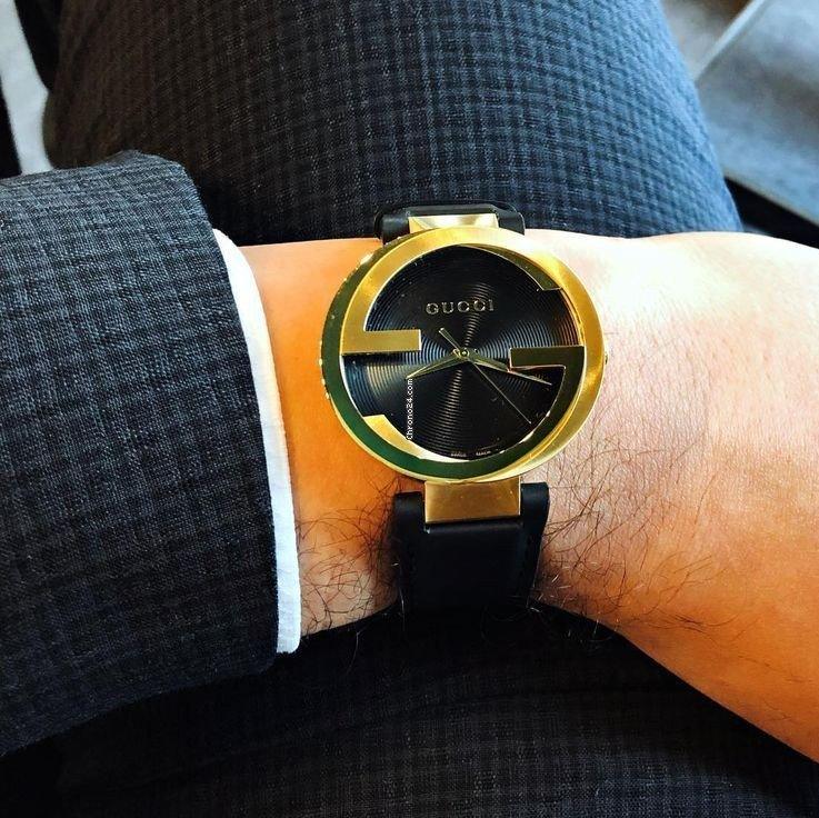 Gucci Interlocking Special Edition Grammy Black Dial Black Leather Strap Watch For Men - YA133208 Buy Now By Gucci