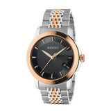 Gucci G Timeless Black Dial Two Tone Steel Strap Watch For Men - YA126410 Buy Now By Gucci