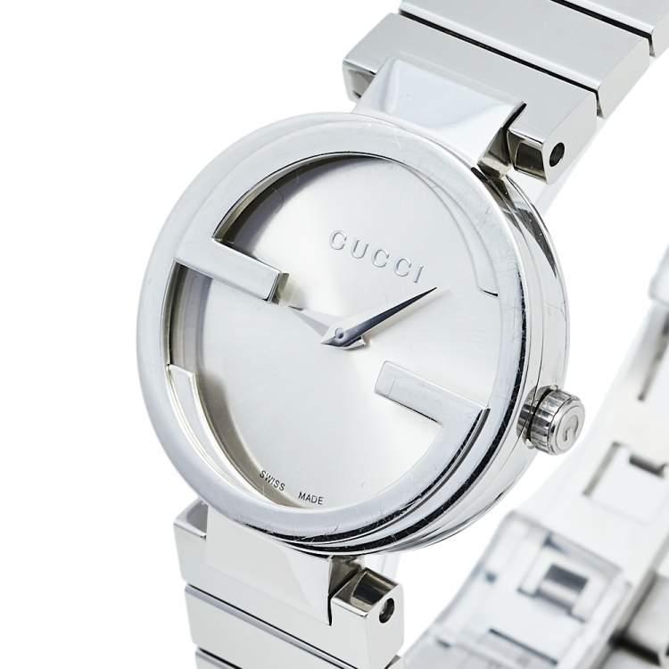Gucci G Interlocking Silver Dial Silver Steel Strap Watch For Women - YA133503 Buy Now By Gucci