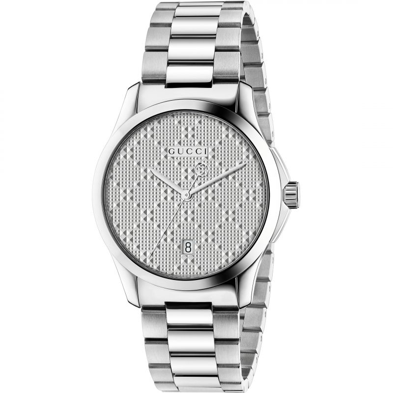 Gucci G Timeless Silver Dial Silver Steel Strap Watch For Women - YA126551 Buy Now By Gucci