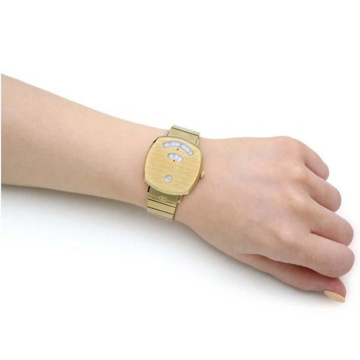 Gucci Grip Yellow Gold Dial Yellow Gold Steel Strap Unisex Watch - YA157403 Buy Now By Gucci