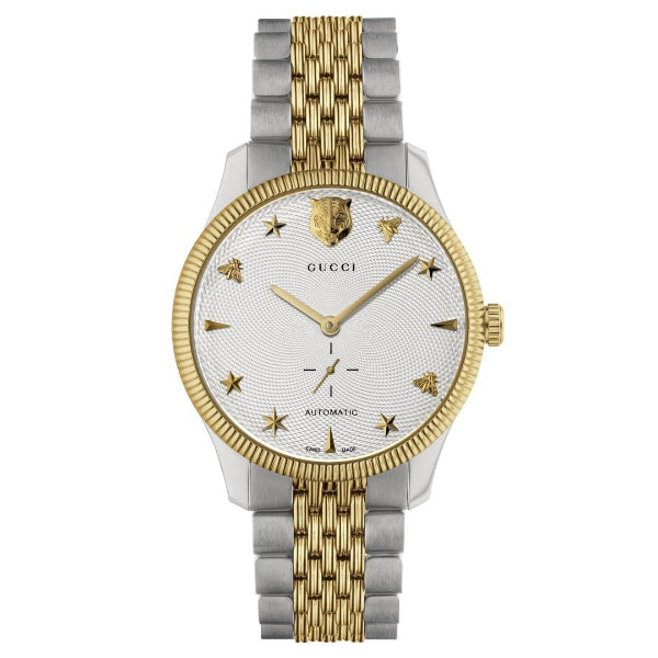 Gucci G Timeless Automatic White Dial Two Tone Steel Strap Watch for Men - YA126356 Buy Now By Gucci