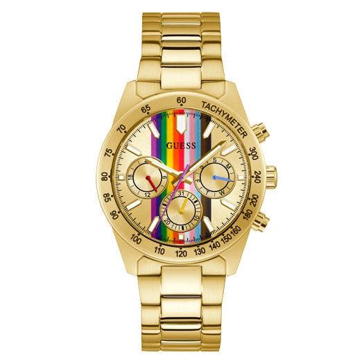 Guess Altitude Multifunction Gold Dial Gold Steel Strap Watch for Men - GW0434G1 Buy Now By Guess