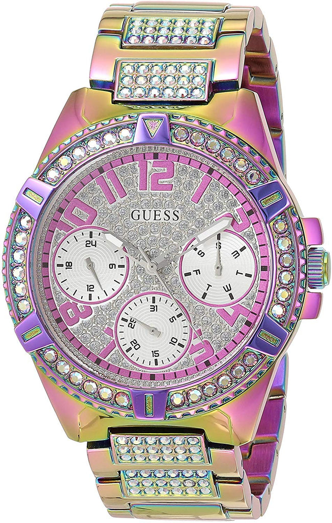 Guess Lady Frontier Diamonds Silver Dial Multicolor Steel Strap Watch for Women - GW0044L1 Buy Now By Guess