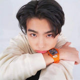 Guess Phoenix Multifunction Black Dial Orange Rubber Strap Watch For Men - GW0203G10 Buy Now By Guess