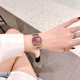 Guess Quartz Red Dial Gold Mesh Strap Watch For Women - GW0354L4 Buy Now By Guess