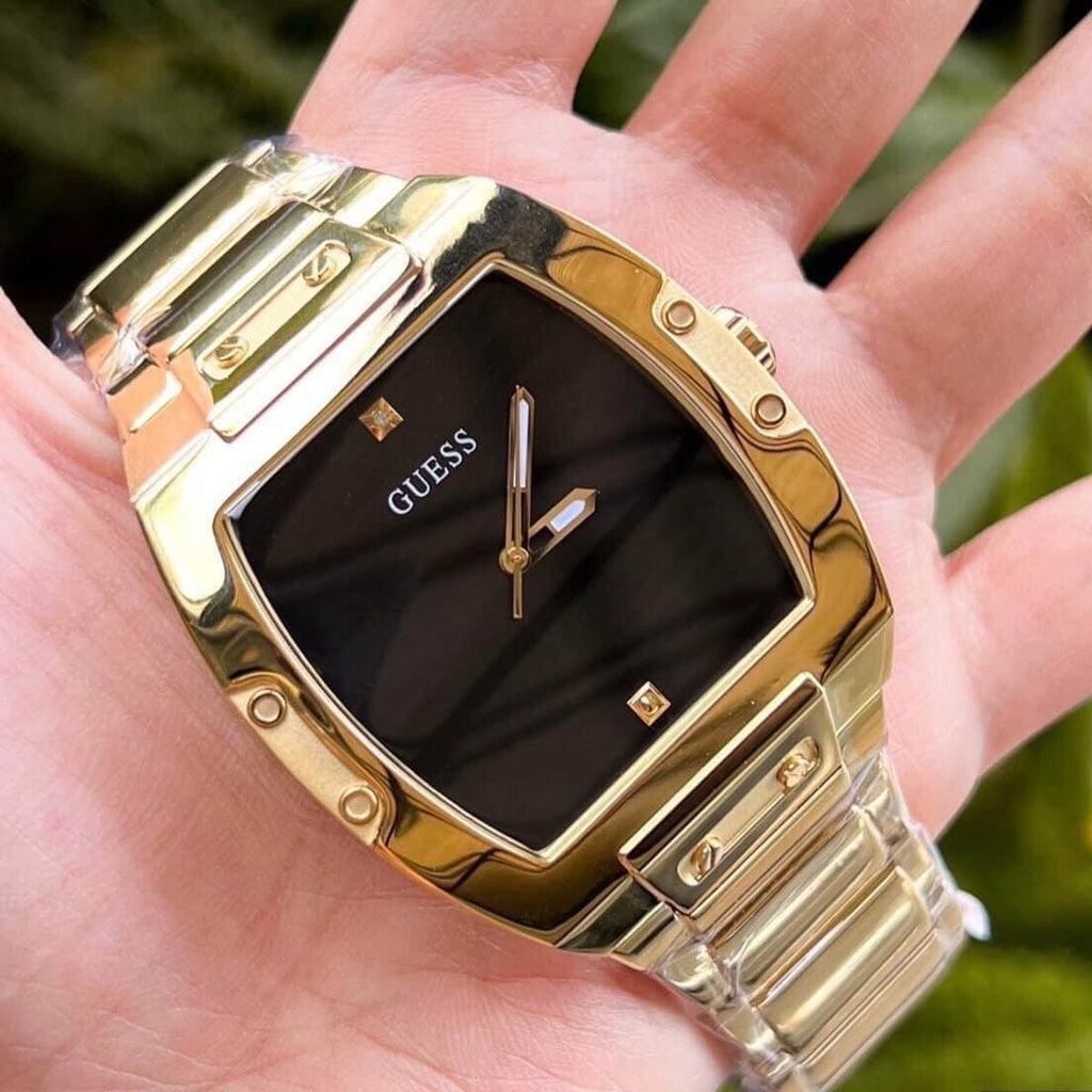 Guess Phoenix Black Dial Gold Steel Strap Watch for Men - GW0387G2 Buy Now By Guess