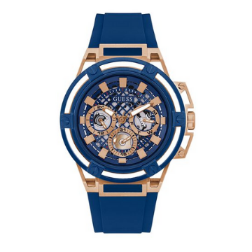 Guess Matrix Multifunction Blue Dial Blue Rubber Strap Watch for Men - GW0423G4 Buy Now By Guess