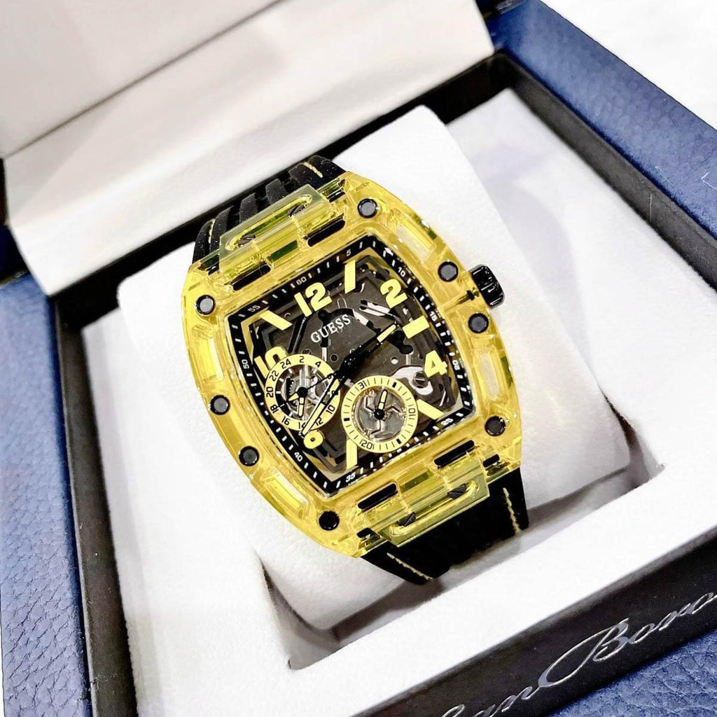 Guess Phoenix Chronograph Black Dial Black Rubber Strap Watch for Men - GW0499G2 Buy Now By Guess