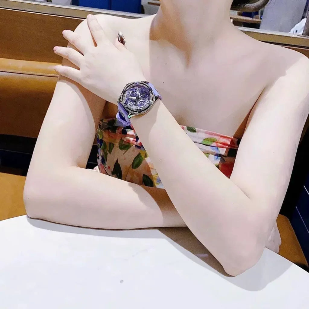 Guess Queen Quartz Purple Dial Purple Silicone Strap Watch For Women - GW0536L4 Buy Now By Guess