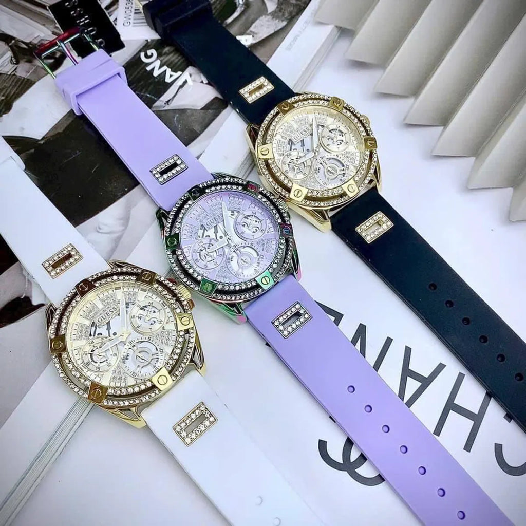 Guess Queen Quartz Purple Dial Purple Silicone Strap Watch For Women - GW0536L4 Buy Now By Guess