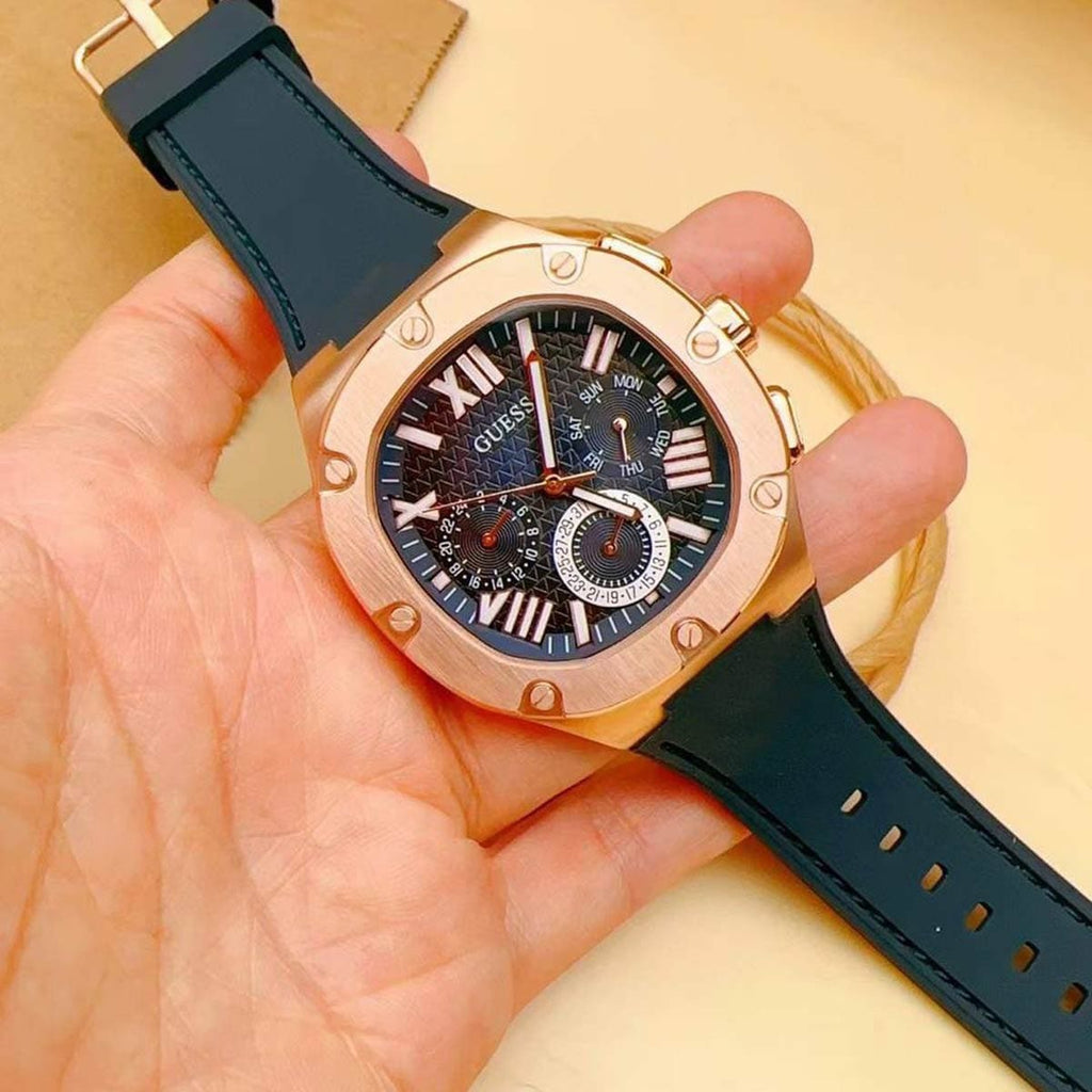 Guess Headline Multifunction Quartz Blue Dial Blue Silicone Strap Watch For Men - GW0571G2 Buy Now By Guess