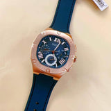 Guess Headline Multifunction Quartz Blue Dial Blue Silicone Strap Watch For Men - GW0571G2 Buy Now By Guess