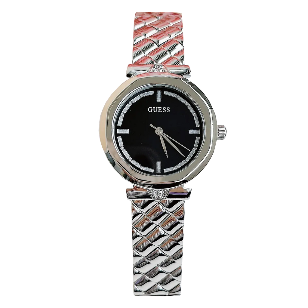 Guess Rumour Quartz Black Dial Silver Steel Strap Watch For Women - GW0613L1 Buy Now By Guess