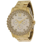 Guess Dazzler Diamonds Silver Dial Gold Steel Strap Watch for Women - W0335L2 Buy Now By Guess