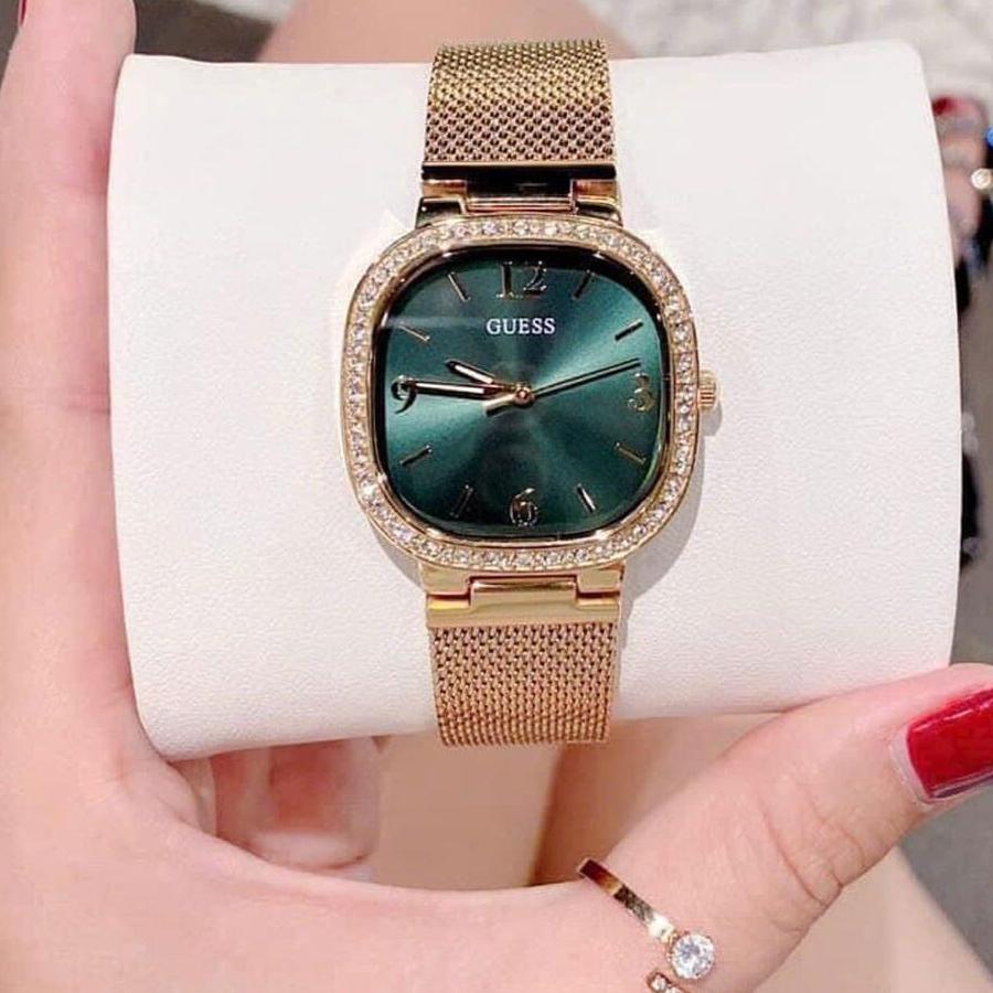 Guess Quartz Green Dial Gold Mesh Strap Watch For Women - GW0354L5 Buy Now By Guess