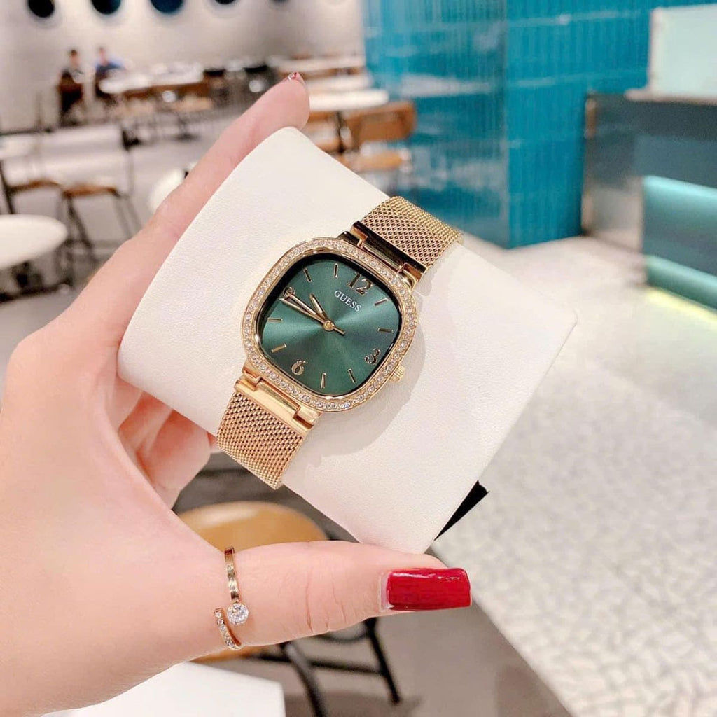 Guess Quartz Green Dial Gold Mesh Strap Watch For Women - GW0354L5 Buy Now By Guess