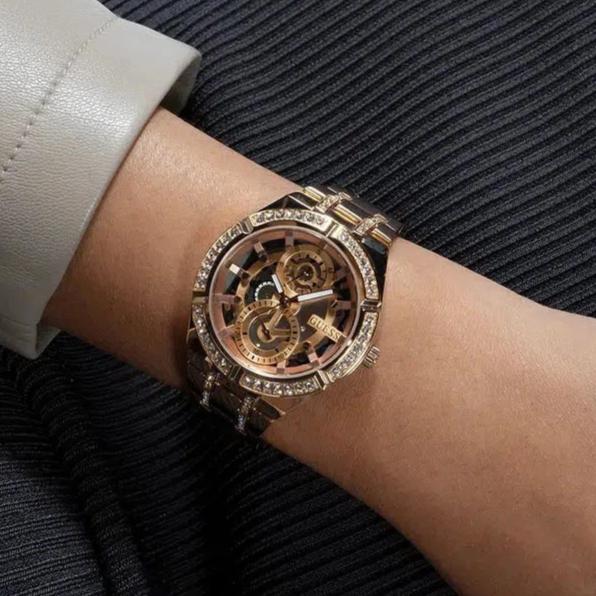 Guess Allara Quartz Rose Gold Dial Rose Gold Steel Strap Watch For Women - GW0604L3 Buy Now By Guess