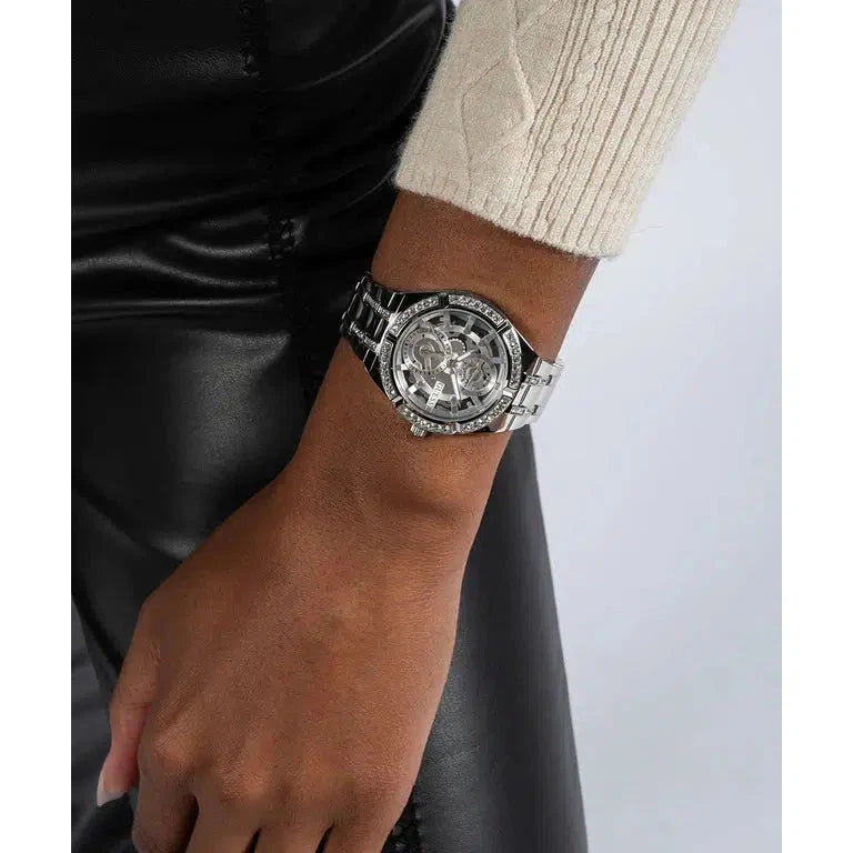 Guess Allara Quartz Silver Dial Silver Steel Strap Watch For Women - GW0604L1 Buy Now By Guess