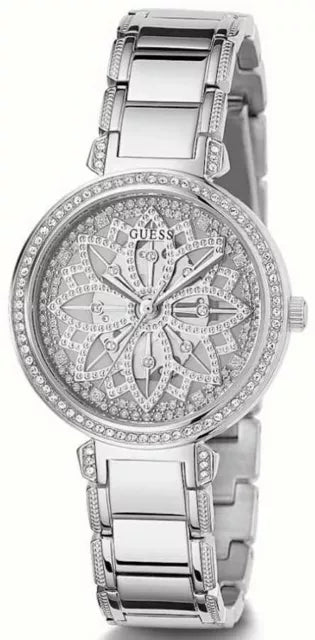 Guess Lily Quartz Silver Dial Silver Steel Strap Watch For Women - GW0528L1 Buy Now By Guess