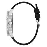 Guess King Quartz Crystals Silver Dial Black Silicone Strap Watch For Men - GW0537G1 Buy Now By Guess