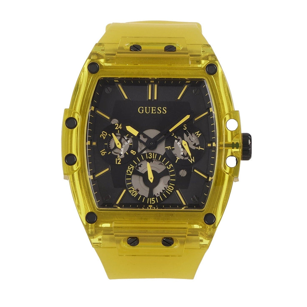 Guess Phoenix Multi Function Black Dial Yellow Rubber Strap Watch for Men - GW0203G6 Buy Now By Guess
