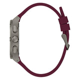 Guess Headline Multifunction Grey Dial Burgundy Silicone Strap Watch For Men - GW0571G4 Buy Now By Guess